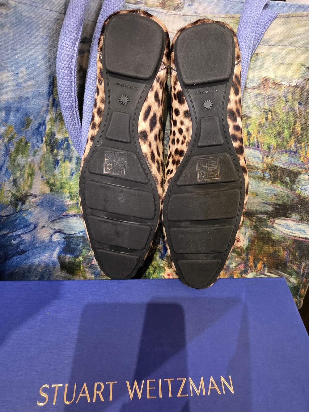 Stuart Weitzman Leopard Pony Hair Penny Loafers in Brown and Bege.Size 6.5 - Picture 4 of 9